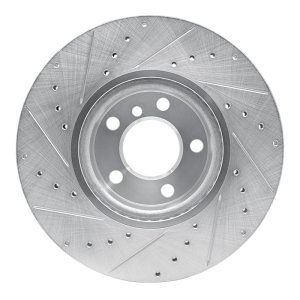 BMW X4 Brake Rotor (1) - Front Right - R1 Concepts - Drilled & Slotted - Silver - `11-`18